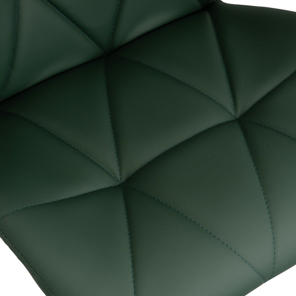 Taburete de piel natural verde giratorio y elevable