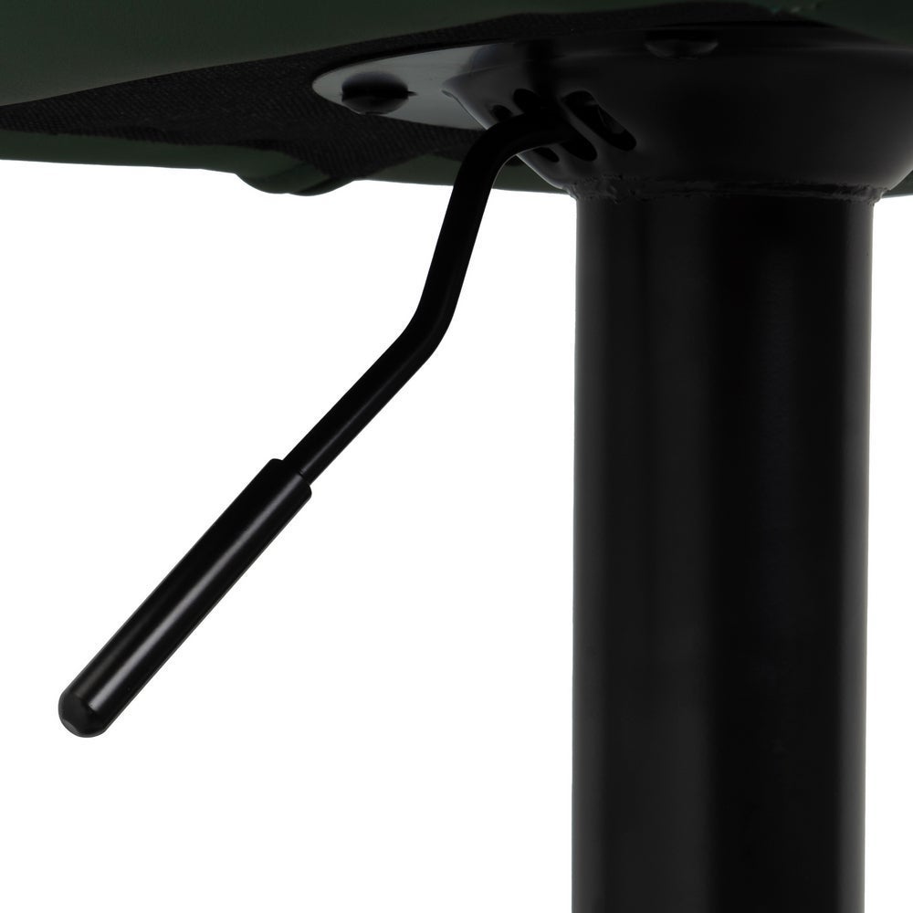 Taburete de piel natural verde giratorio y elevable