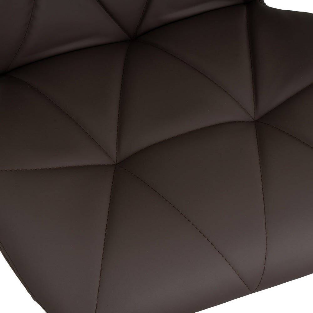 Taburete de piel natural marrón giratorio y elevable