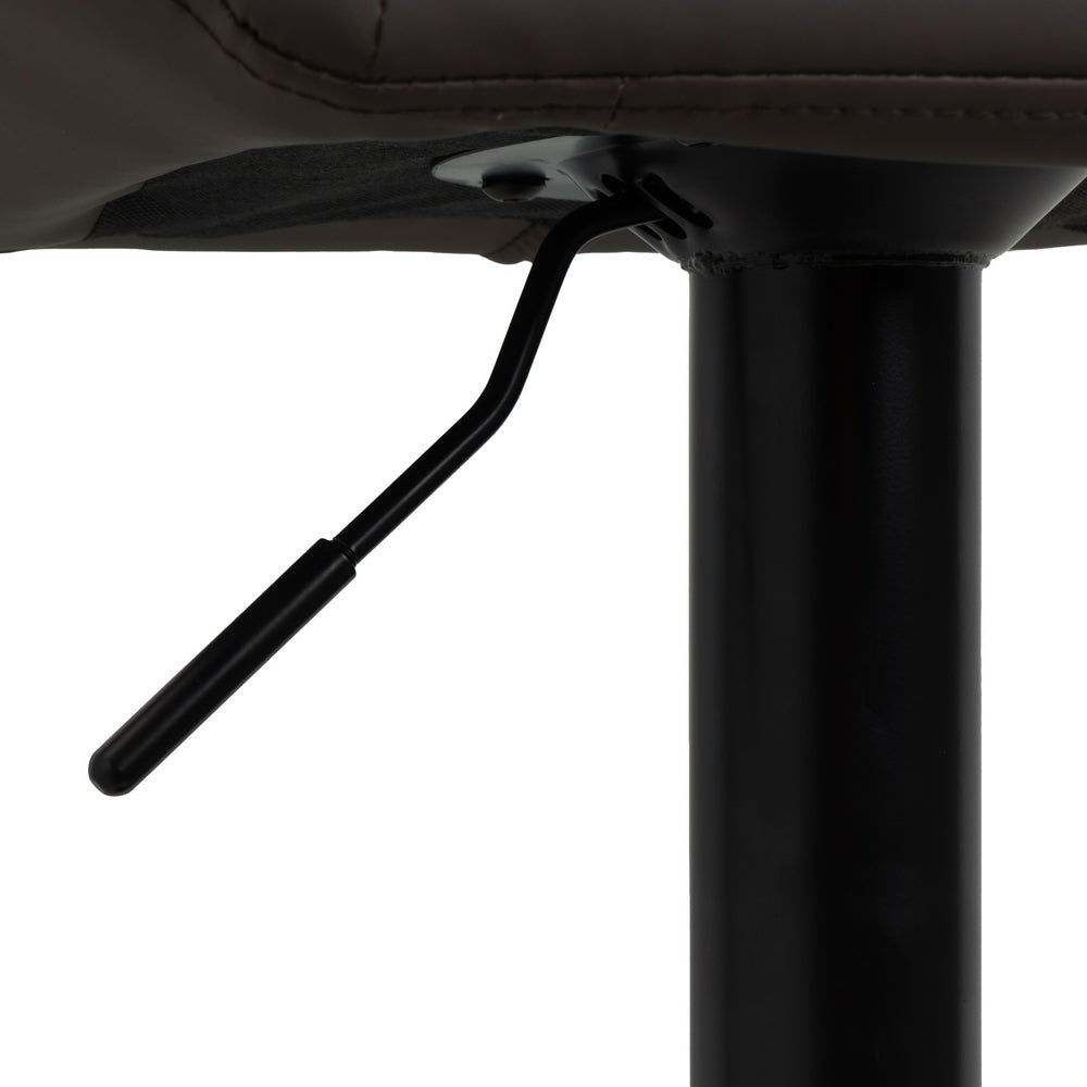 Taburete de piel natural marrón giratorio y elevable