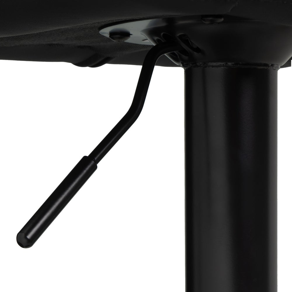 Taburete de piel natural negro giratorio y elevable