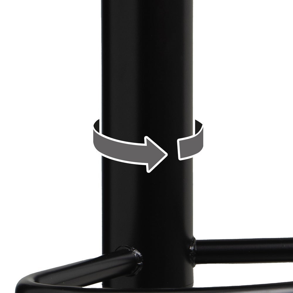 Taburete de piel natural negro giratorio y elevable