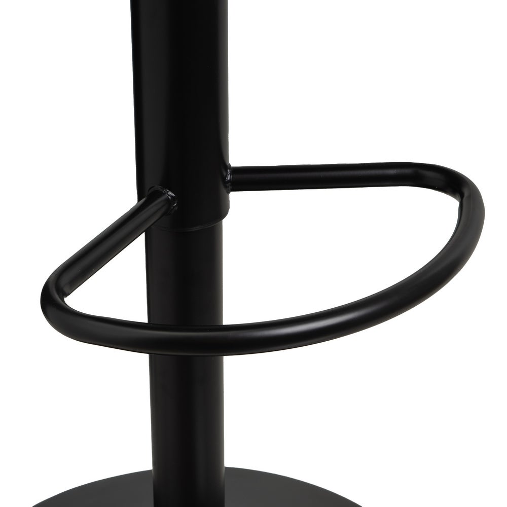 Taburete de piel natural negro giratorio y elevable