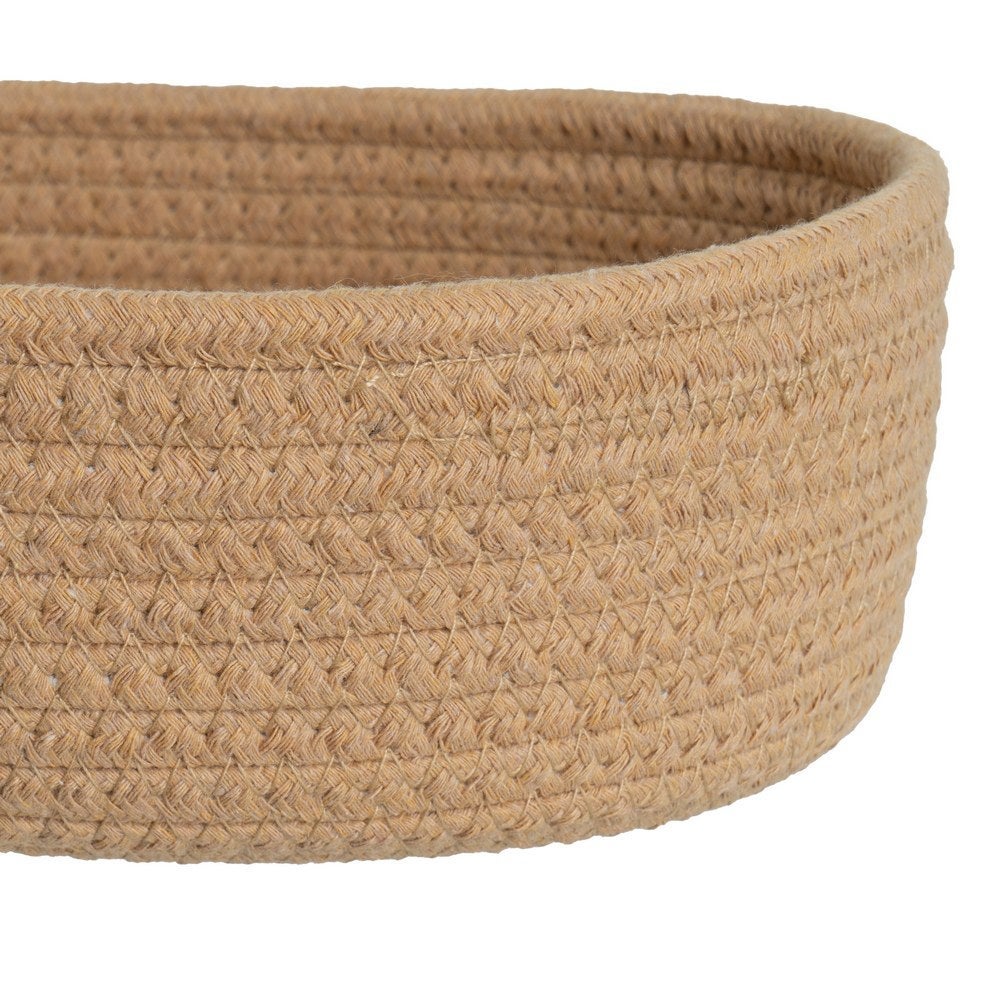 Set de 3 Cestas de Cuerda Beige de 30x20x9 cm