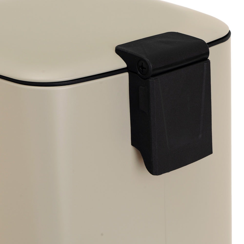 Papelera cuadrada de pedal beige de 20 litros