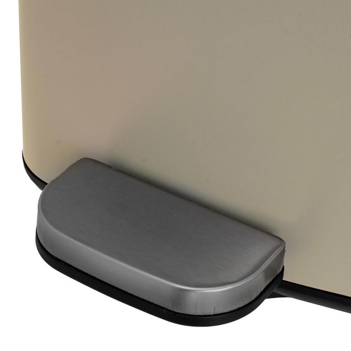 Papelera cuadrada de pedal beige de 20 litros