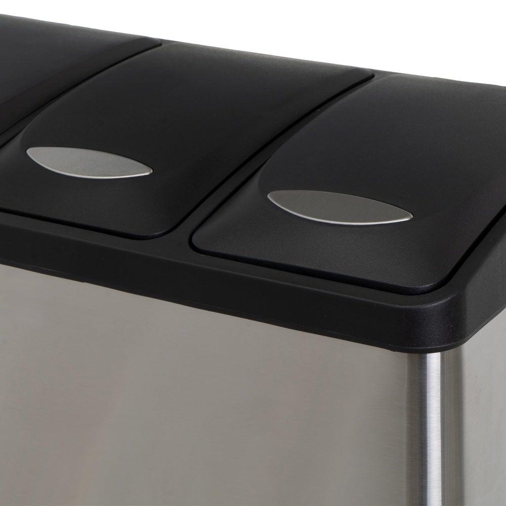 Papelera de reciclaje de 3x8 litros de acero inoxidable