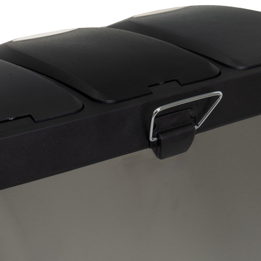 Papelera de reciclaje de 3x8 litros de acero inoxidable