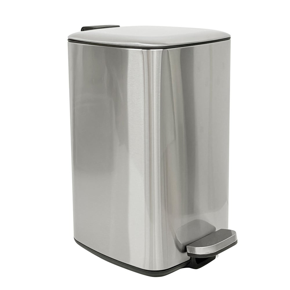 Papelera cuadrada de pedal metálica de 20 litros
