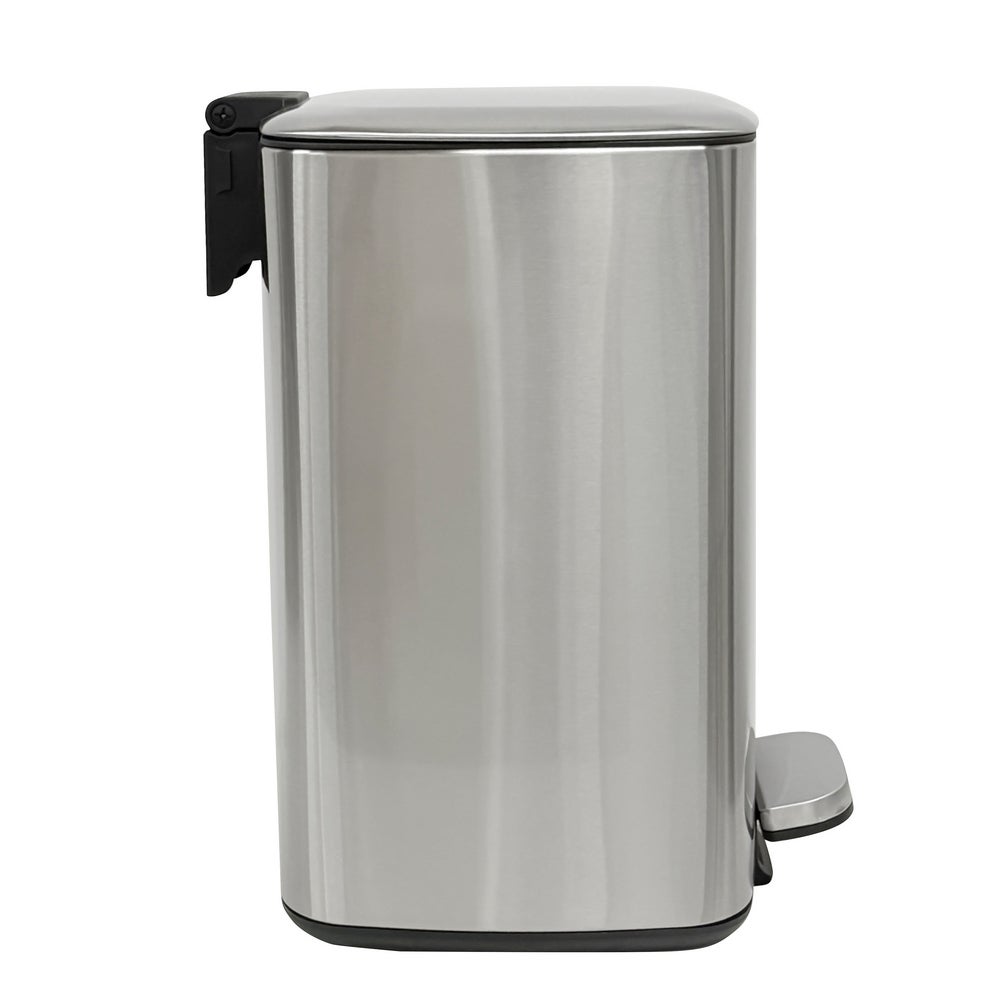 Papelera cuadrada de pedal metálica de 20 litros