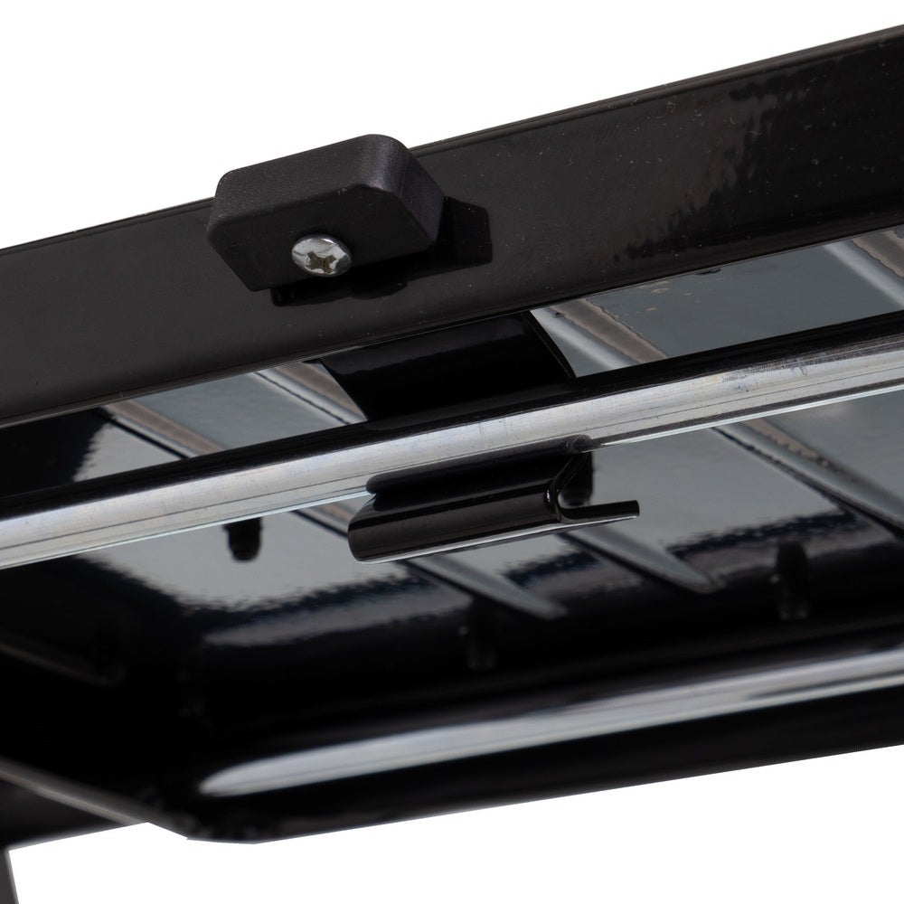 Escalera plegable de 4 peldaños antideslizantes de acero negro de 156 cm