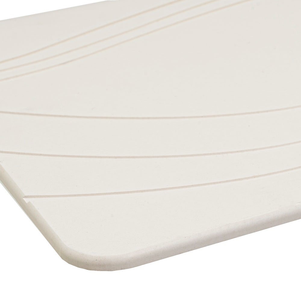 Alfombra de baño de diatomita gris claro con ondas de 60x39 cm