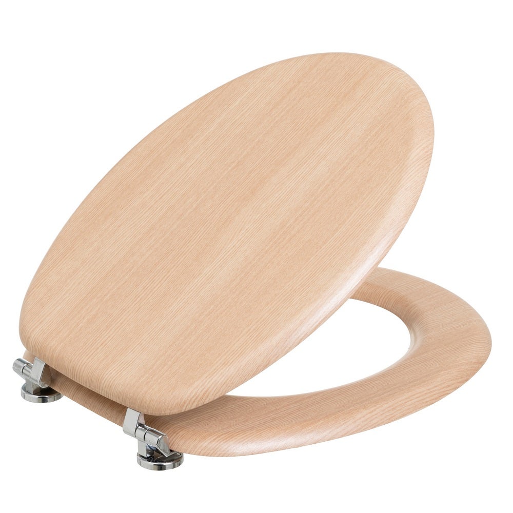 Tapa de WC de Bambú con Bisagras de Aluminio 42x34 cm