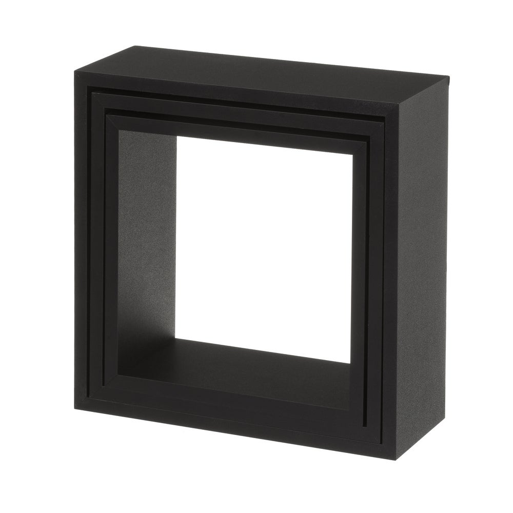Set de 3 Estantes de Pared Cuadrados Negros 30x30x12 cm