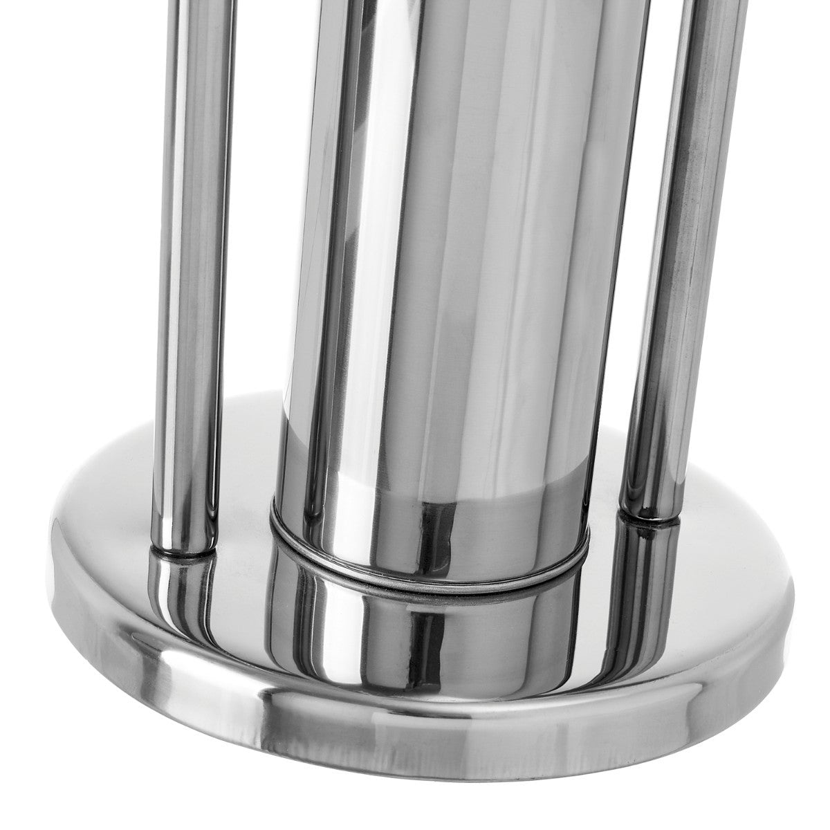 Portarrollos y escobillero plateado de metal cromado