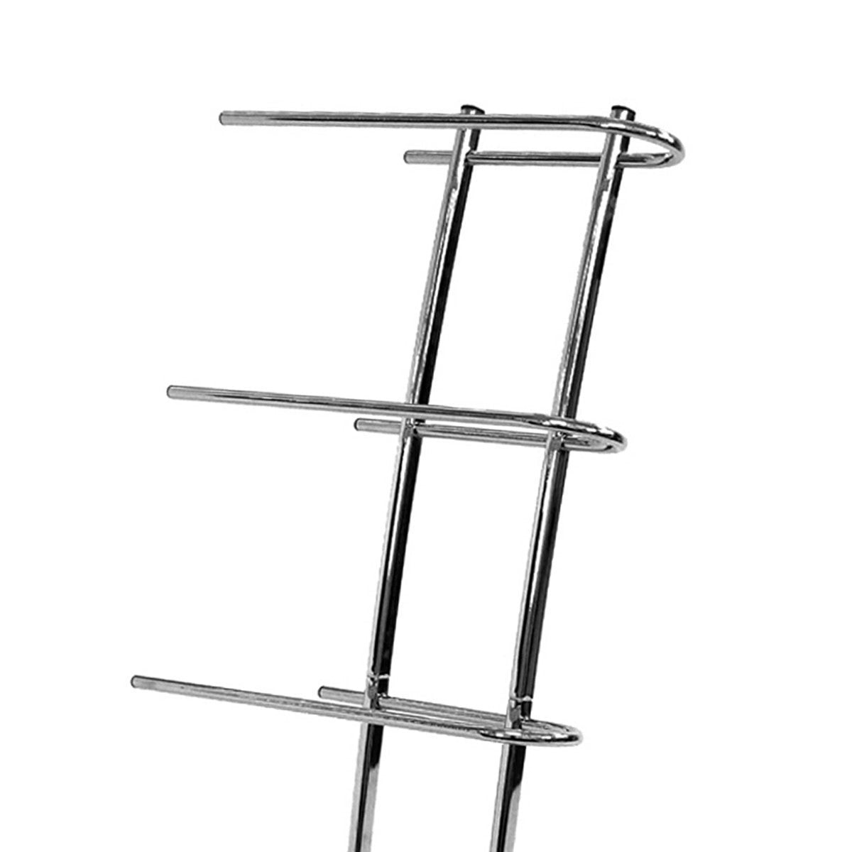 Toallero plateado de metal cromado con 3 brazos