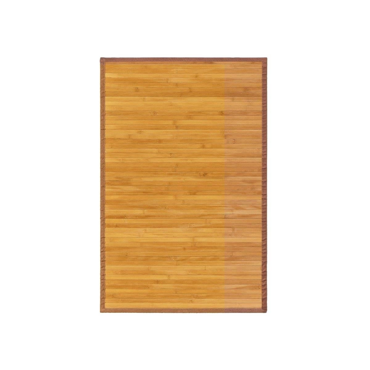 Alfombra para dormitorio de bambú marrón claro de 60x90 cm