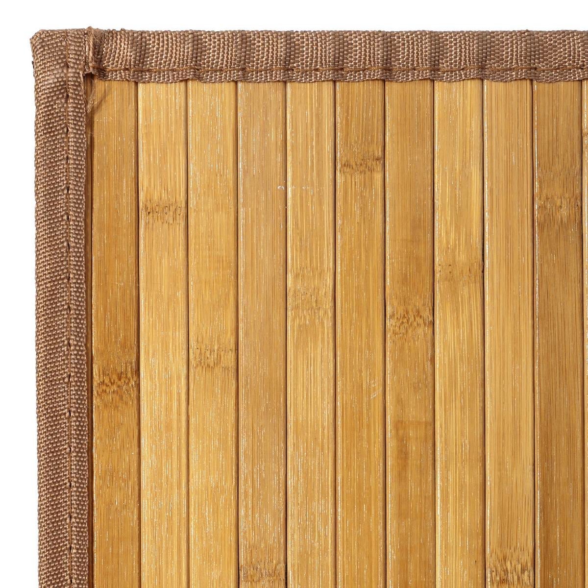 Alfombra pasillera de bambú marrón claro de 75x175 cm