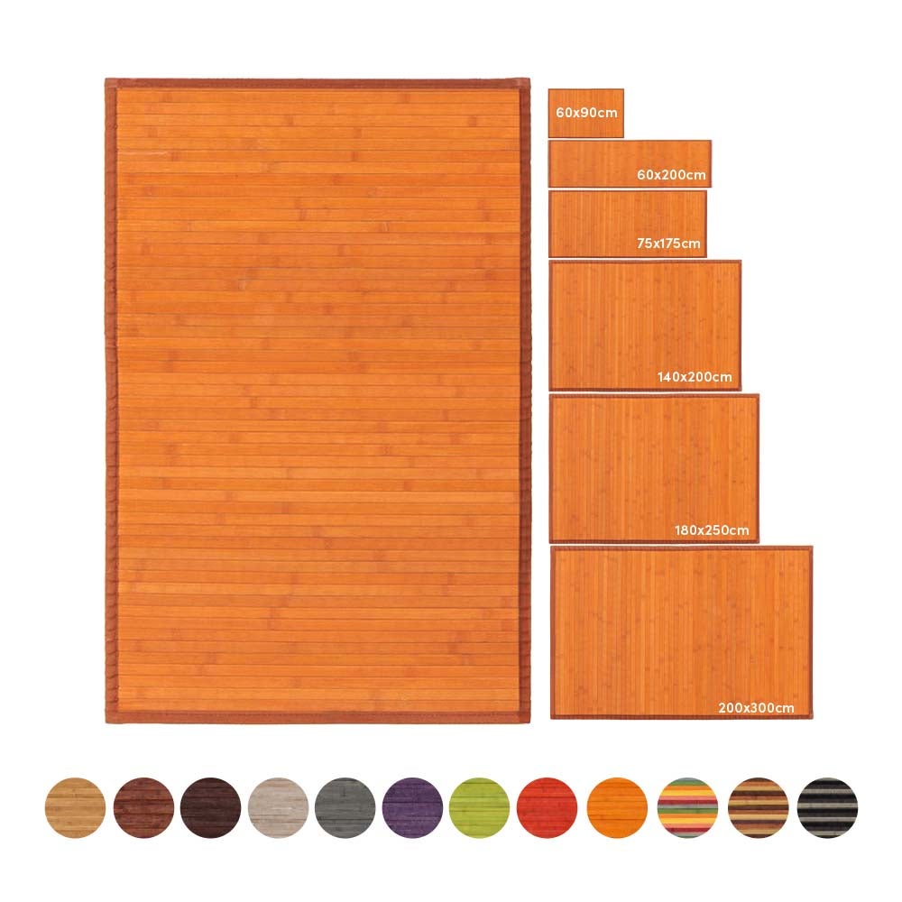Alfombra de bambú naranja