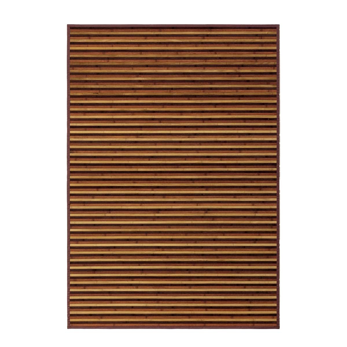 Alfombra de salón de bambú marrón de 200x140 cm