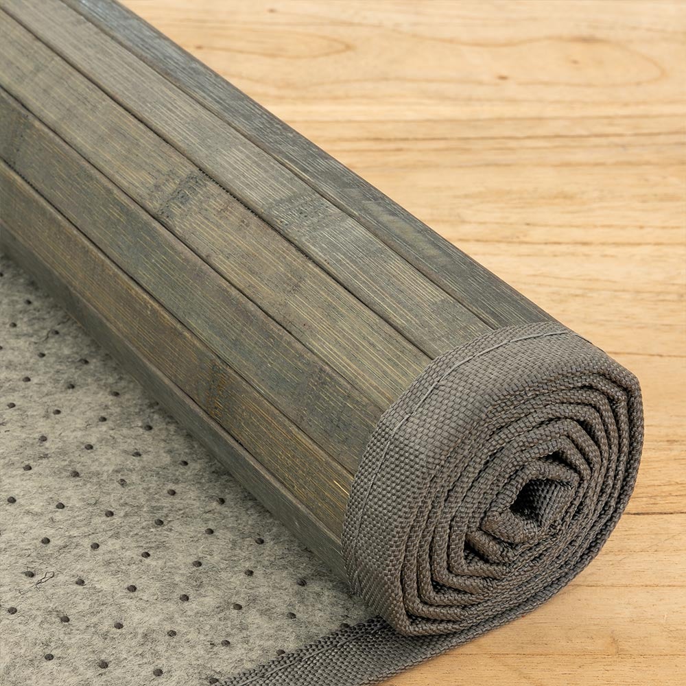 Alfombra de bambú gris