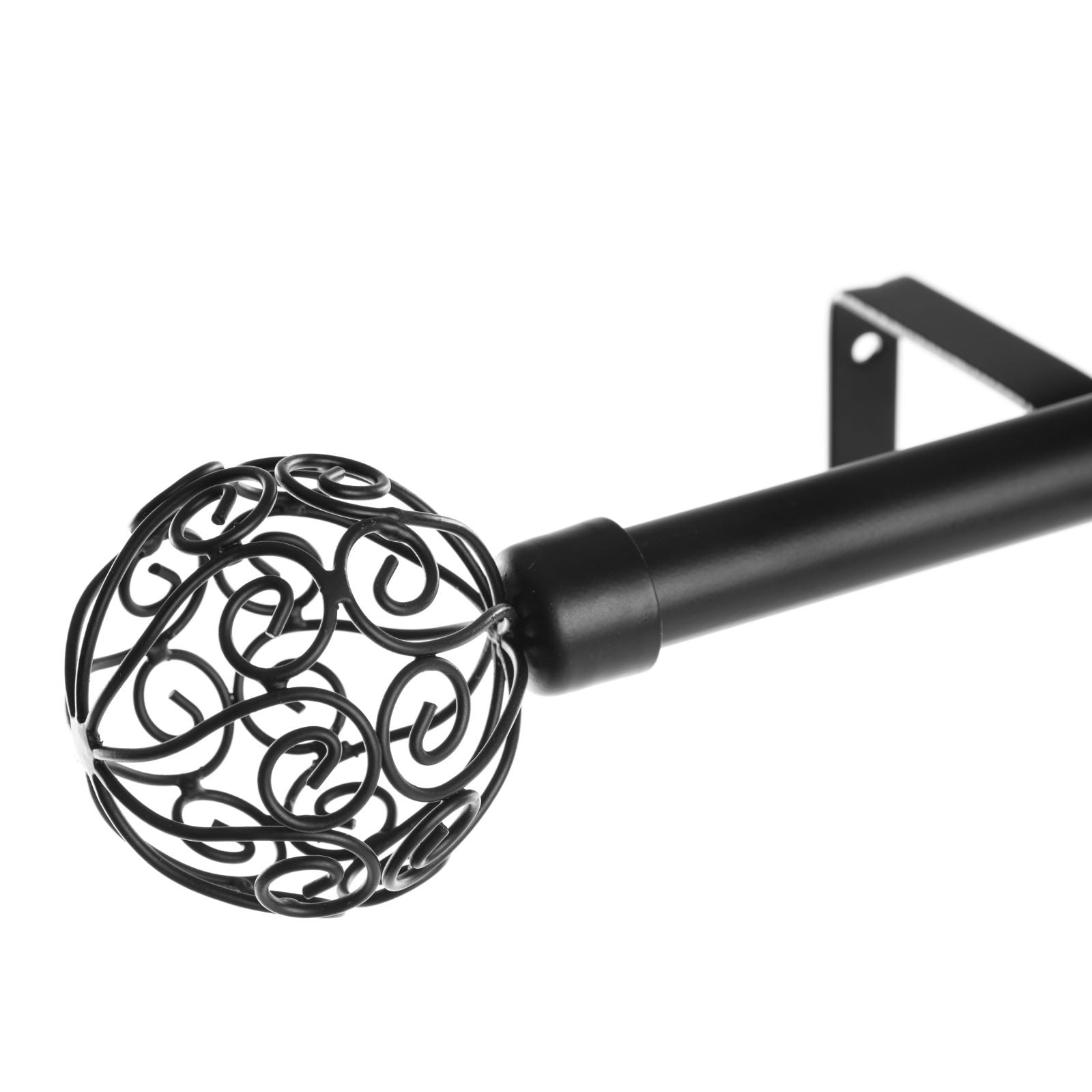 Barra cortina extensible negra