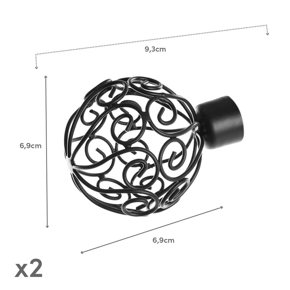 Barra cortina extensible negra