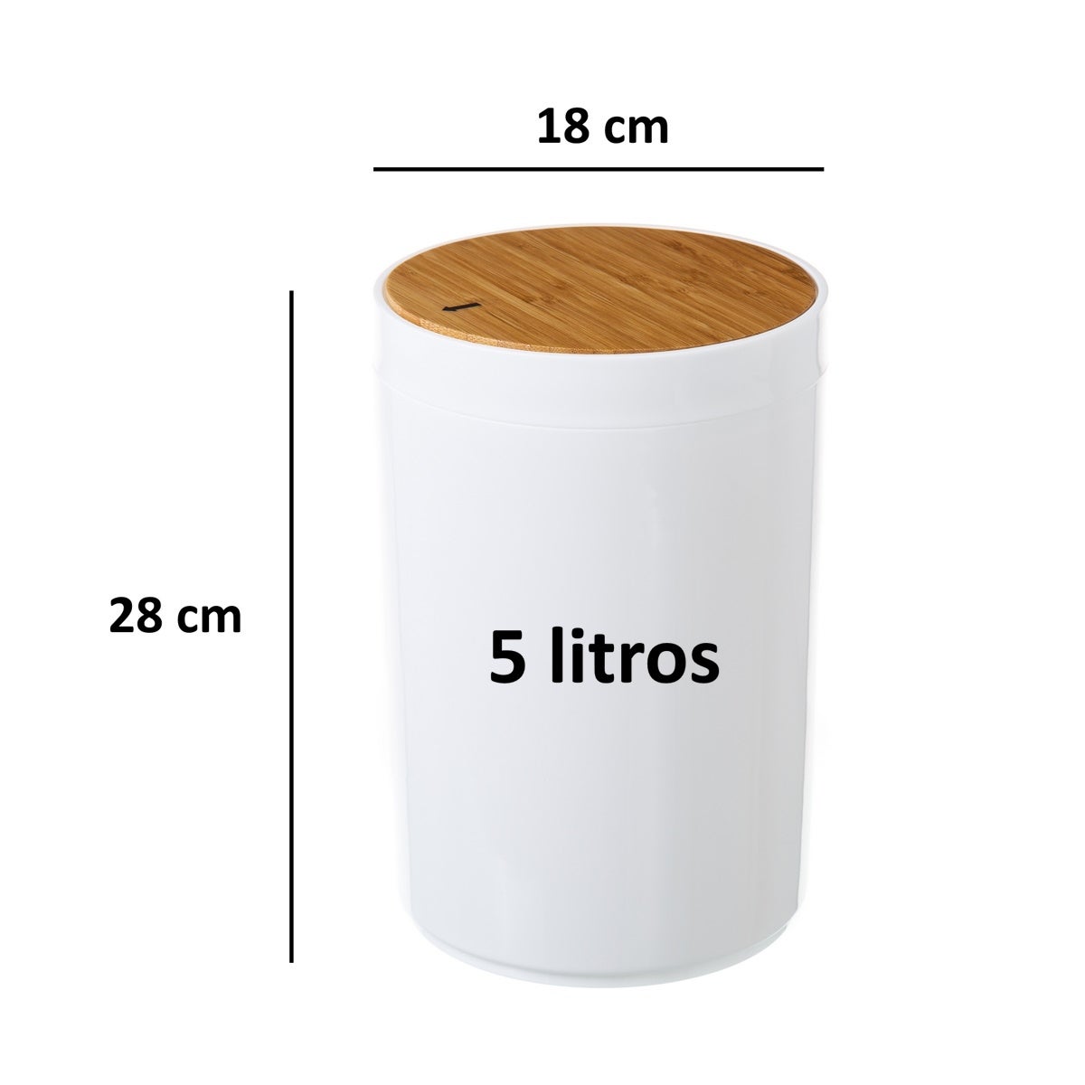 Papelera blanca de 5 litros