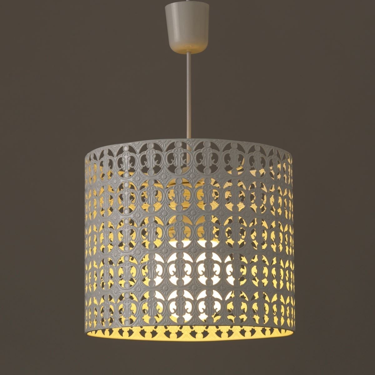 Lámpara de techo de metal blanca