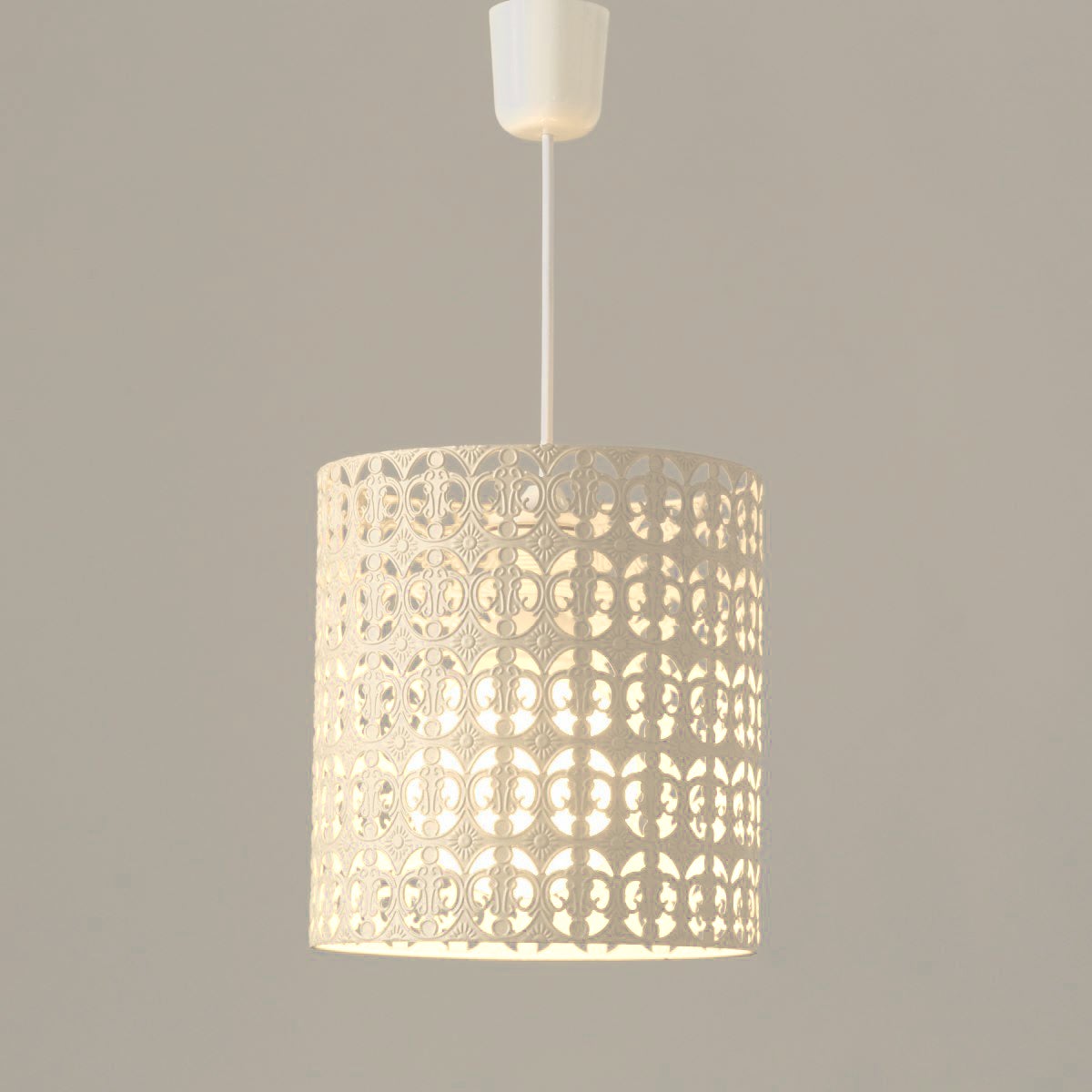 Lámpara de techo de metal beige