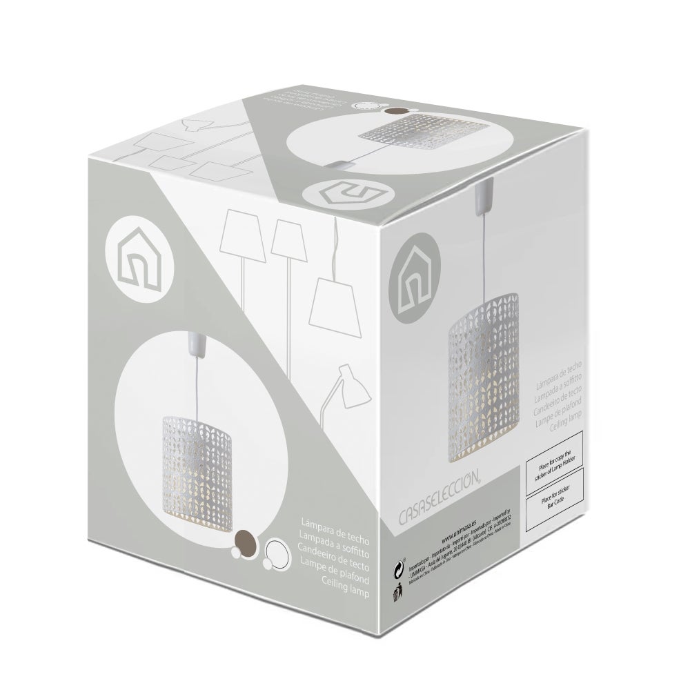 Lámpara de techo de metal beige