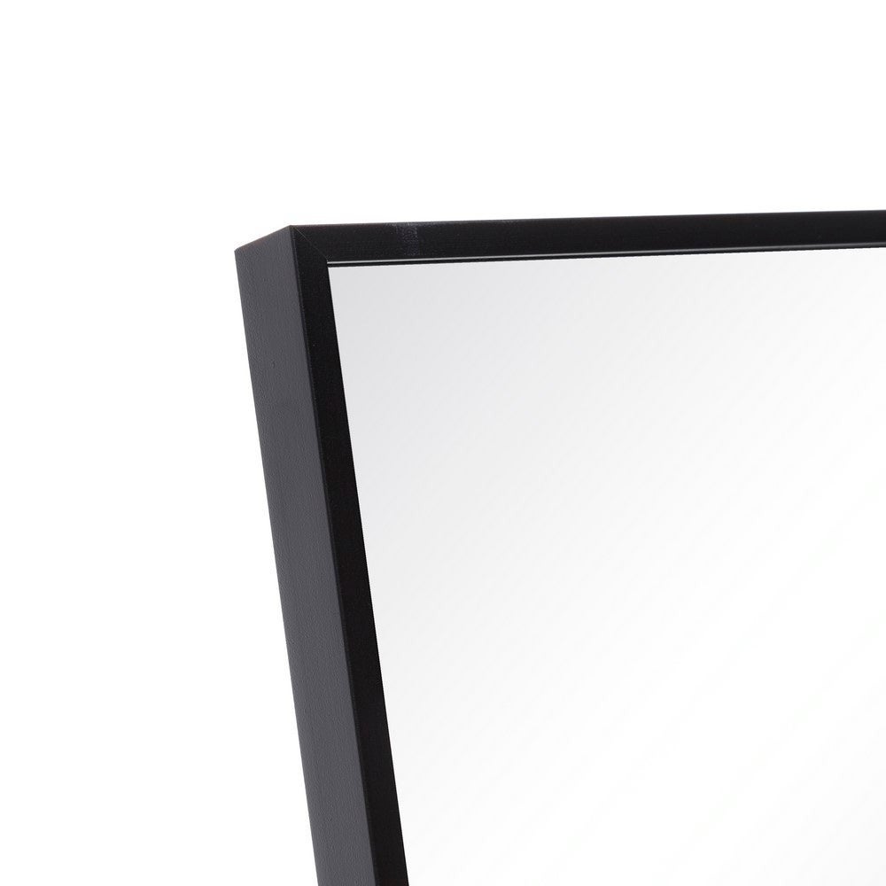 Espejo de pie negro de aluminio de 151x35 cm