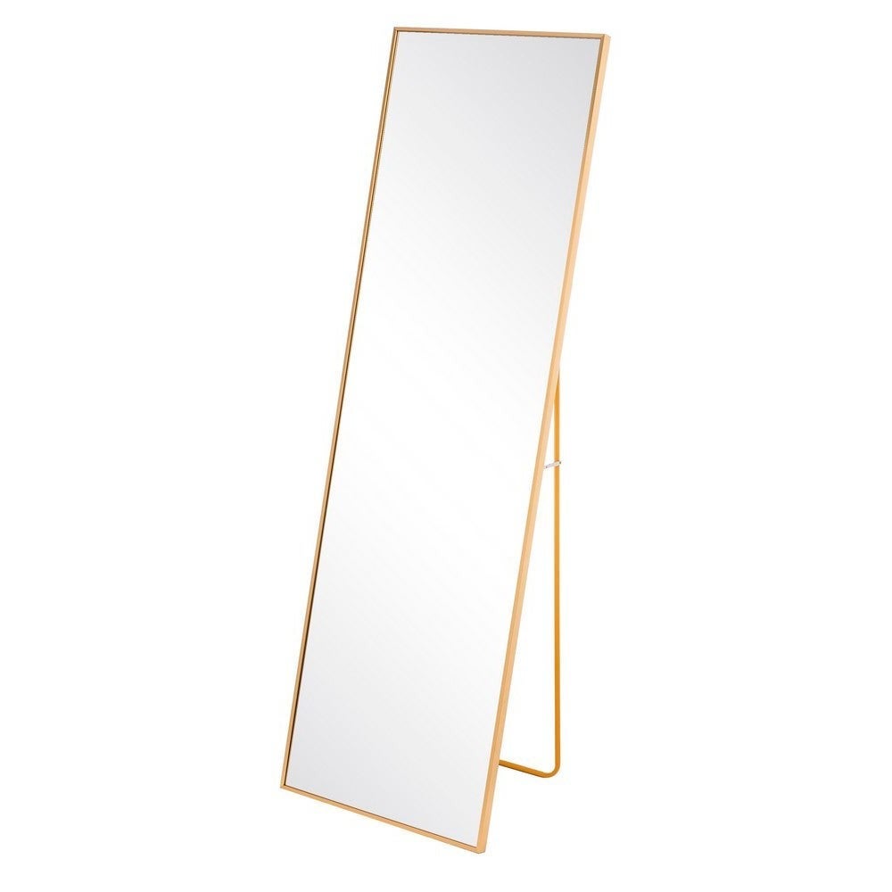 Espejo de pie dorado de aluminio de 160x50 cm