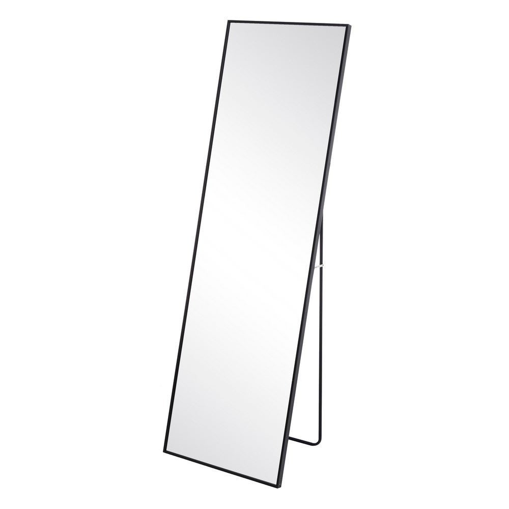 Espejo de pie negro de aluminio de 160x50 cm