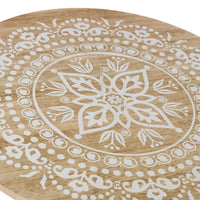 Mesa auxiliar redonda laminada blanca