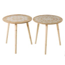 Mesa auxiliar redonda laminada blanca 