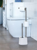 Portarrollos escobillero blanco de acero inoxidable