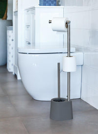 Portarrollos escobillero gris de acero inoxidable