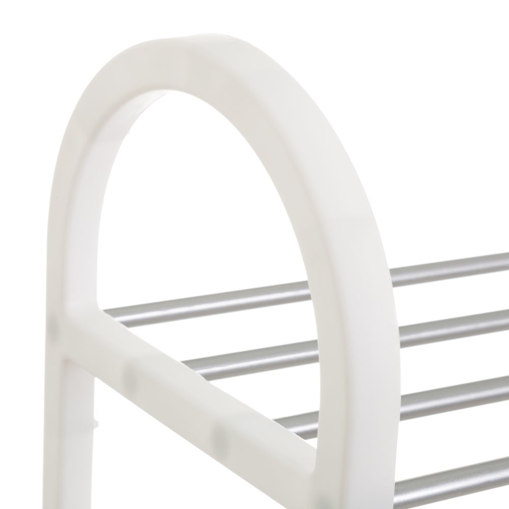 Zapatero de metal cromado blanco