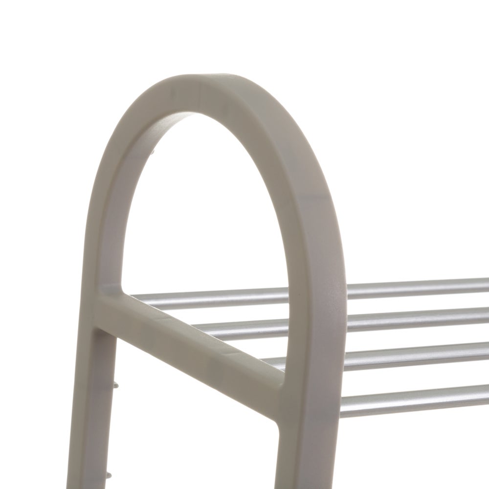 Zapatero de metal cromado gris