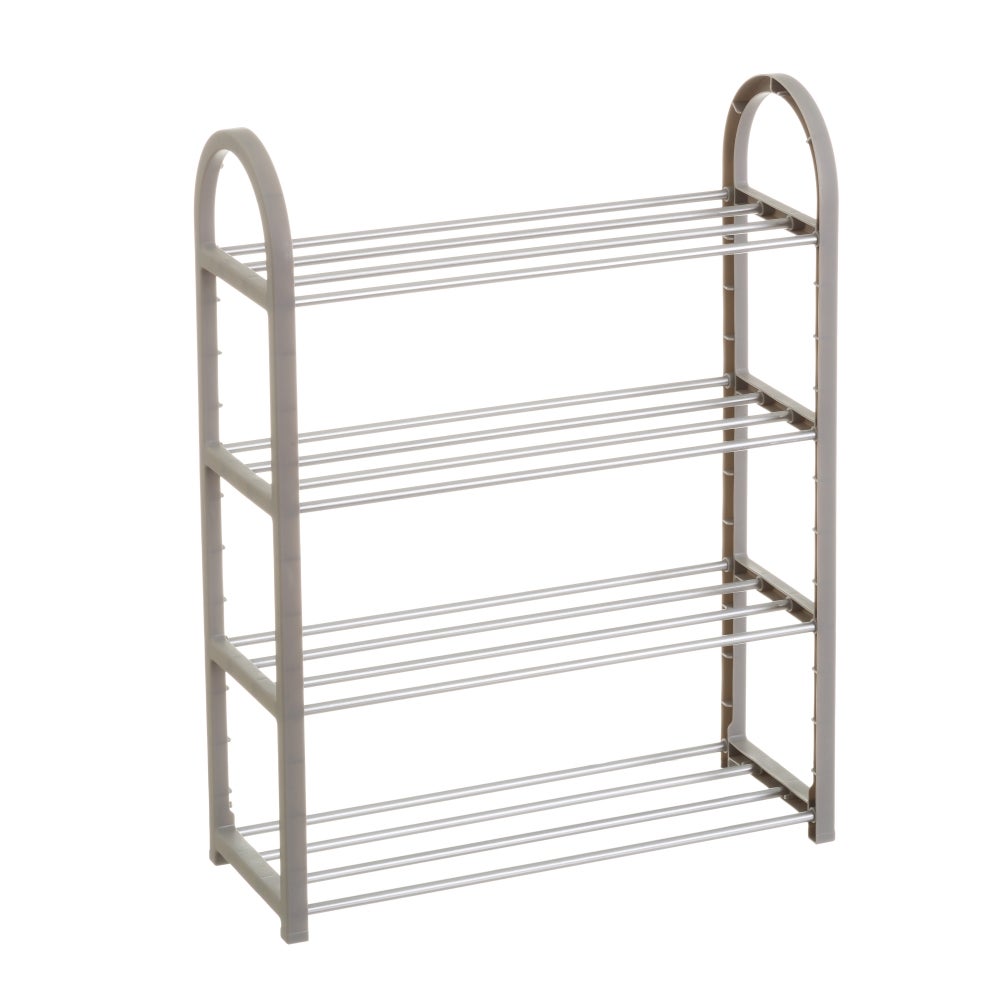 Zapatero de metal cromado gris