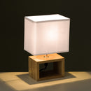 Lámpara de mesita de noche madera 24 cm