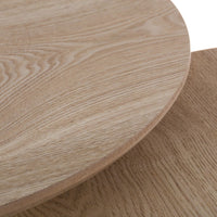 Set de 2 Mesa auxiliares auxiliares nido redondas natural