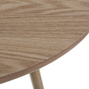 Mesa auxiliar redonda marrón de madera