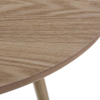 Mesa auxiliar redonda marrón de madera