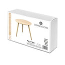 Mesa auxiliar redonda marrón de madera