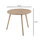 Mesa auxiliar redonda marrón de madera