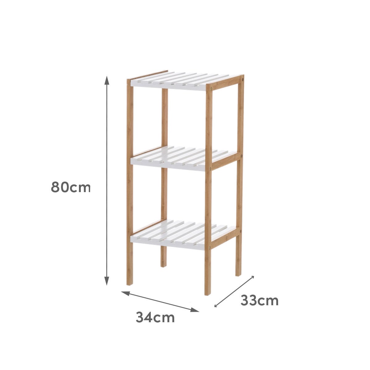 Estantería laminada bambú de 80 cm