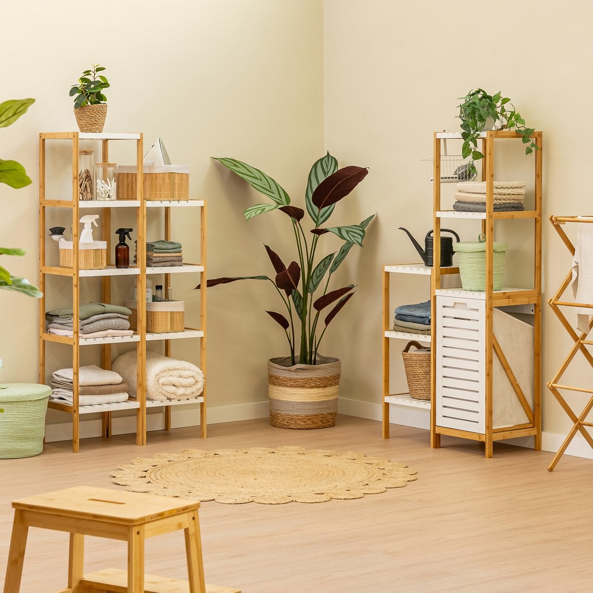 Estantería laminada bambú de 140 cm