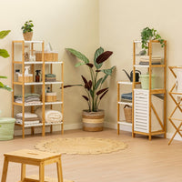 Estantería laminada bambú de 140 cm